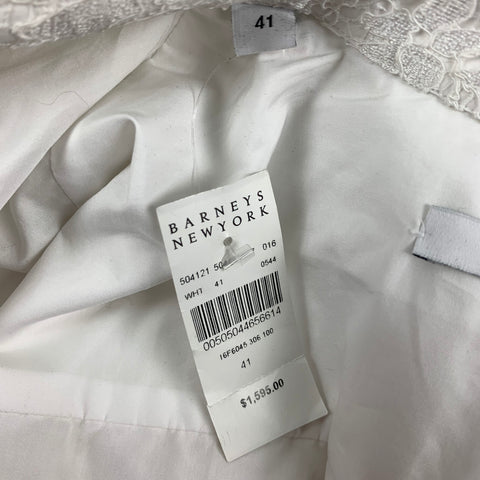 GIVENCHY Size M White Lace Viscose Blend Hidden Placket Long Sleeve Shirt