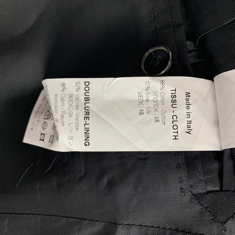GIVENCHY Size 36 Black Cotton Silk Notch Lapel Sport Coat