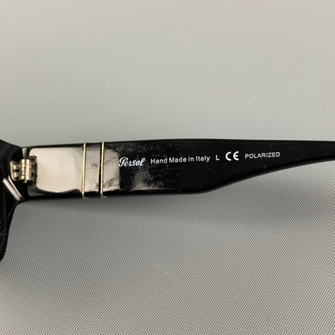 PERSOL Black Acetate Polarized Sunglasses