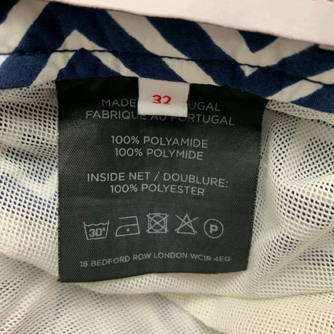 ORLEBAR BROWN Size 32 Navy White Squares Polyamide Side Tabs Swim Trunks