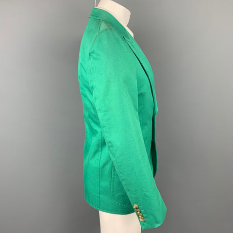GUCCI by Alessandro Michele Size 36 Green Cotton Peak Lapel Sport Coat