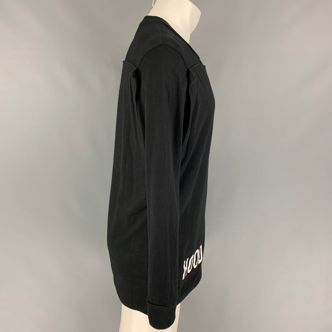 HOOD BY AIR Size S Black Graphic Cotton Long Sleeve T-shirt
