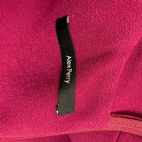 ALEX PERRY Taille 6 Framboise Stretch Crêpe Blake Turtleneck Crop Top