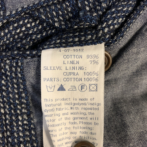 45rpm Size L Navy Woven Cotton / Linen Notch Lapel Sport Coat