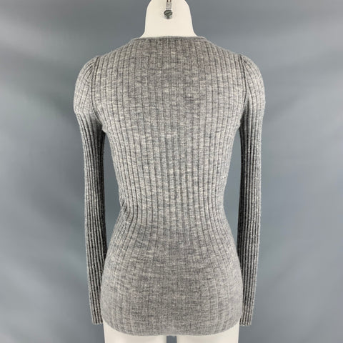 MICHAEL STARS Size One Size Grey Cashmere Ribbed Casual Top