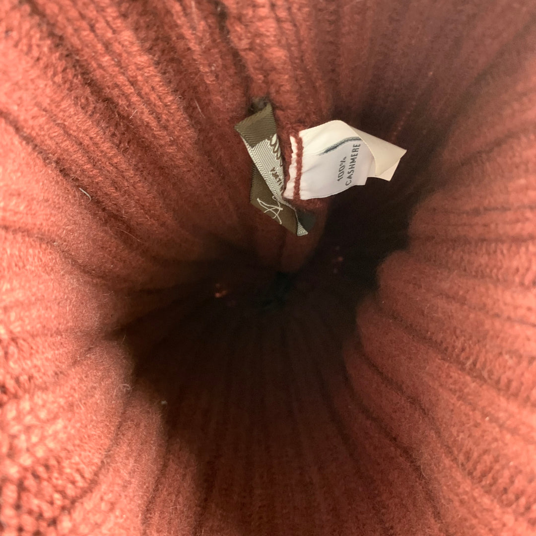 ANTONELLA Bonnet en Fourrure de Cachemire Tricoté Marron