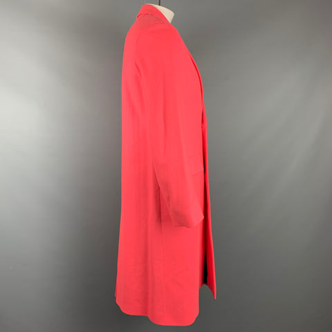PAUL SMITH Talla M Abrigo con solapa de pico en lana y cachemir color coral
