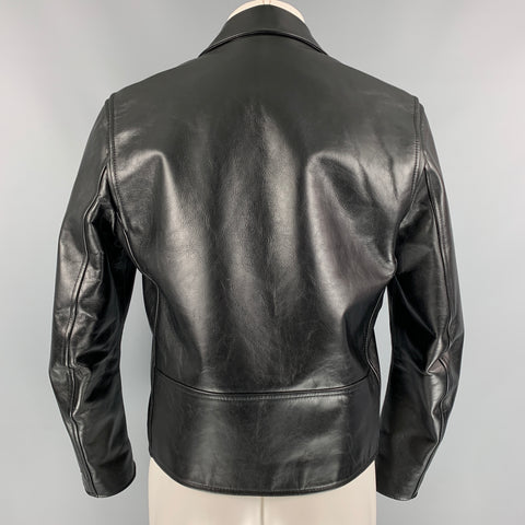 BOTTEGA VENETA by DANIEL LEE Pre-Fall 2019 Size 40 Black Calf Leather Biker Jacket