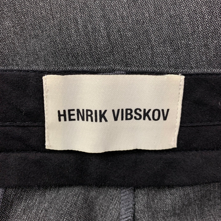 HENRIK VIBSKOV Taille M Pantalon décontracté plissé en polyester gris