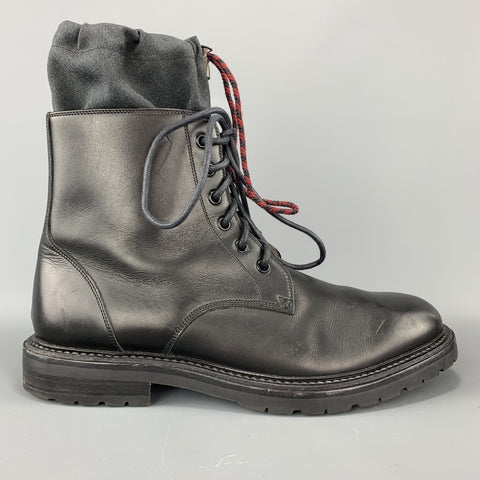 MARC JACOBS Size 9 Black Leather Lace Up Drawstring Top Boots
