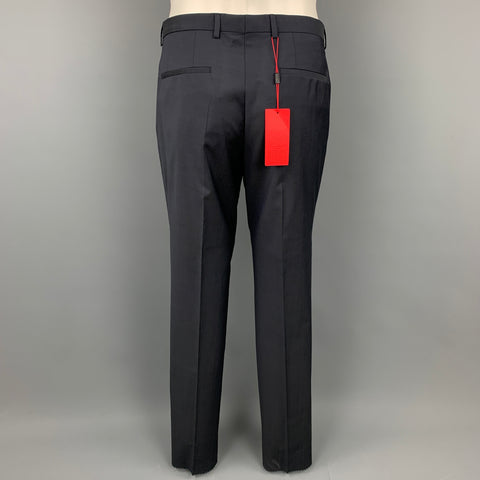 HUGO by HUGO BOSS Regular Size 36 Dark Blue Virgin Wool Single Breasted Suit