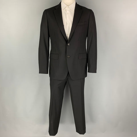 BOGLIOLI Size 42 Black Wool Notch Lapel Suit