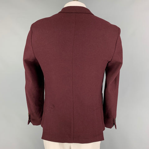 AMI by ALEXANDRE MATTIUSSI Size 42 Burgundy Wool Sport Coat