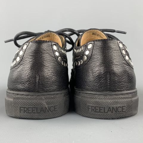FREE*LANCE Zapatos brogue con cordones de cuero con tachuelas negros talla 7