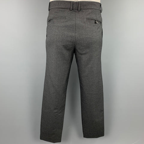 STEVEN ALAN Size 44 Charcoal Wool Notch Lapel Suit