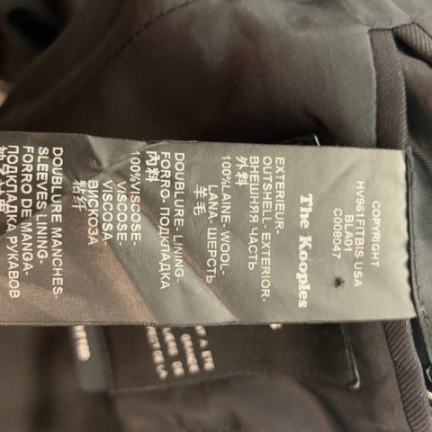 THE KOOPLES Size 36 Black Wool Peak Lapel Sport Coat