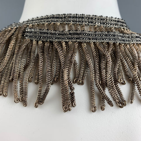 ANN DEMEULEMEESTER Silver Fringe Metallic Necklace