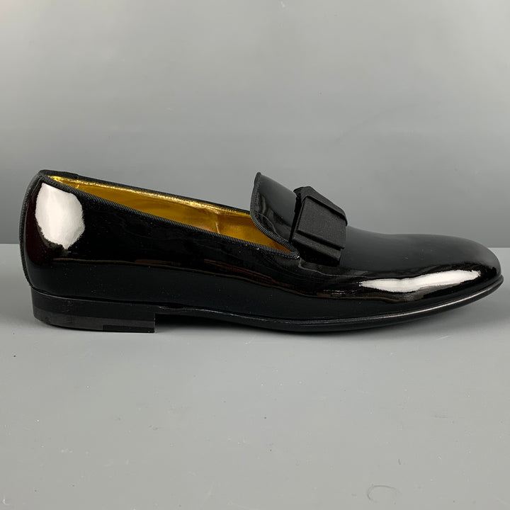 BALLY Size 11 Black Solid Leather Slip On Loafers