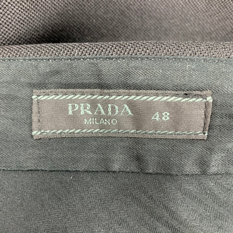 PRADA Size 32 Black Wool Tuxedo Dress Pants