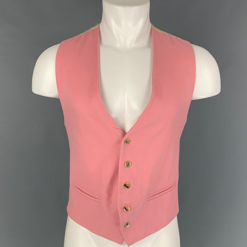 BRENDA KETT Size M Pink Beige Cashmere Buttoned Vest