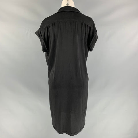 DEREK LAM Size M Black Silk Solid Dress