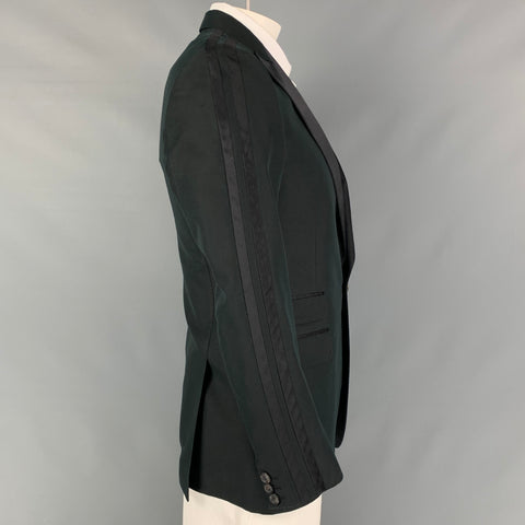 DSQUARED2 Size 42 Black Cotton Silk Peak Lapel Sport Coat
