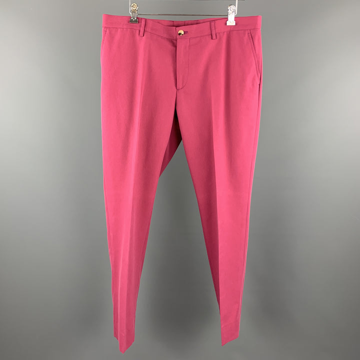 ETRO Size 38 Muted Pink Solid Cotton Blend Pique Zip Fly Casual Pants