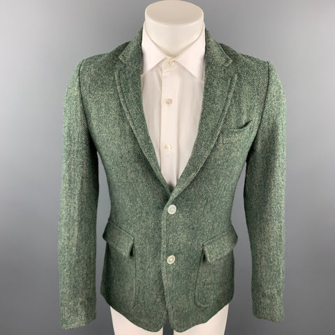 BAND OF OUTSIDERS Size 36 Green Herringbone Wool Sport Coat
