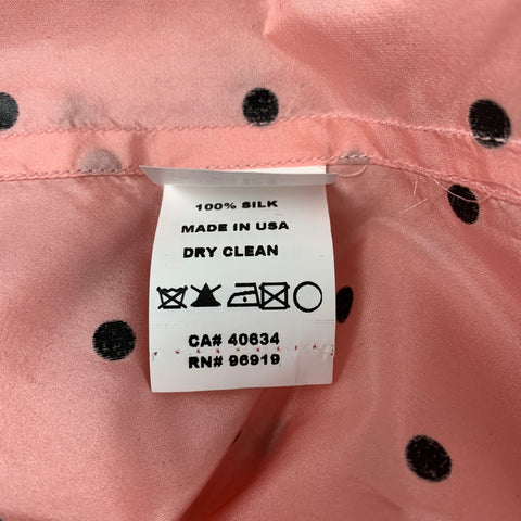 MARC JACOBS Size 0 Pink Black Silk Polka Dot Buttoned Shirt