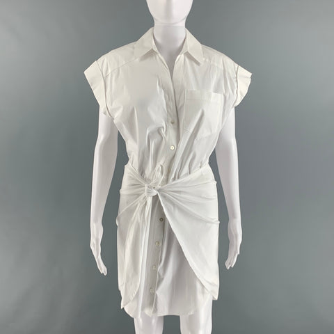 VERONICA BEARD Size 2 White Cotton Elastane Shirt dress Dress
