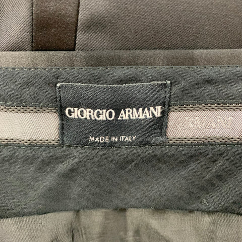GIORGIO ARMANI Size 36 Black Wool Cashmere Tuxedo Dress Pants