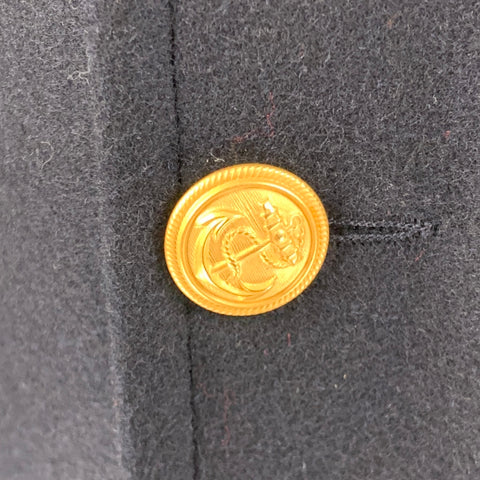 ERMENEGILDO ZEGNA Size L Navy Wool Double Breasted Peacoat