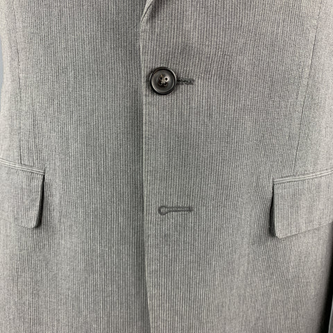 MARTIN MARGIELA 40 Regular Gray Stripe Cotton Notch Lapel  Sport Coat