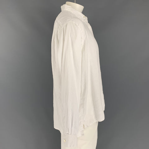 45rpm Size L / 5 White Linen Button Up Long Sleeve Shirt