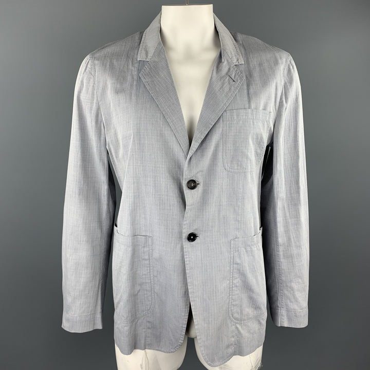 YVES SAINT LAURENT Taille 44 Manteau de sport léger en coton à carreaux de fenêtre gris