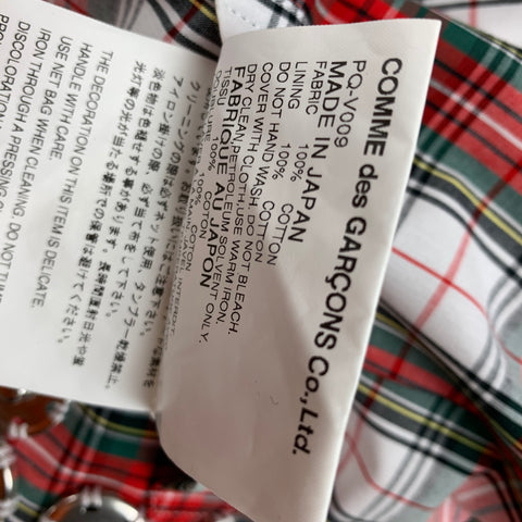 COMME des GARCONS HOMME PLUS SS 16 Size M White Red Green Plaid Vest