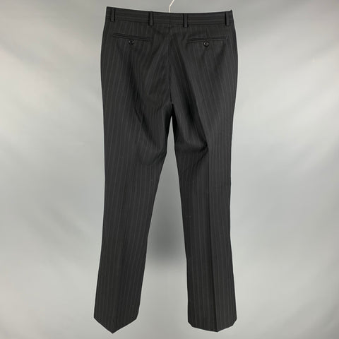 PS by PAUL SMITH Size 30 Grey Stripe Wool Flat Front Dress Pants