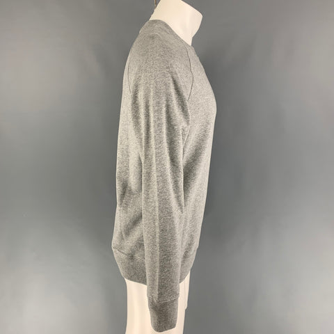MAISON KITSUNE Size M Grey Logo Cotton Crew-Neck Sweatshirt