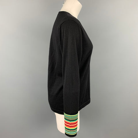 DRIES VAN NOTEN Taille S Pull en laine mérinos noire mélangée