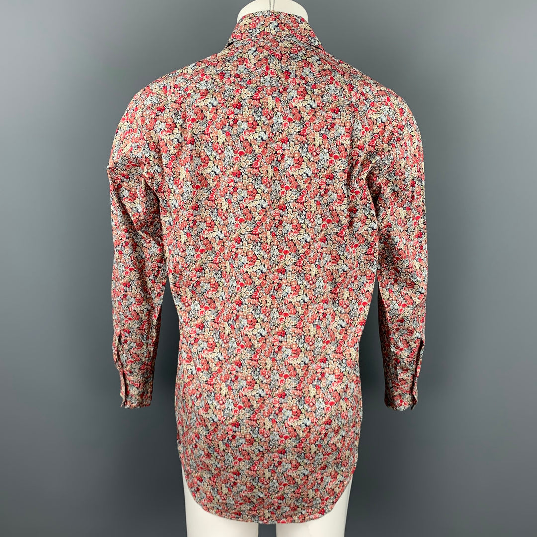 LIBERTY OF LONDON Size M Burgundy Floral Cotton Button Up Long Sleeve Shirt
