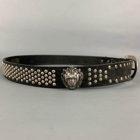 Vintage VERSUS by GIANNI VERSACE Size 38 Black Studded Leather Belt