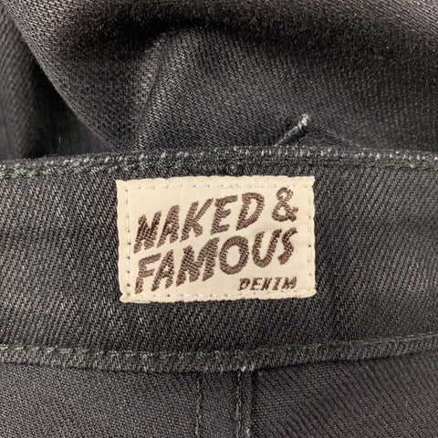 NAKED AND FAMOUS SkinnyGuy Size 31 Black Cotton Slim Jeans