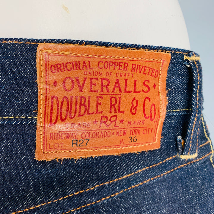 RRL by RALPH LAUREN Size 36 Indigo Contrast Stitch Selvedge Denim Jeans