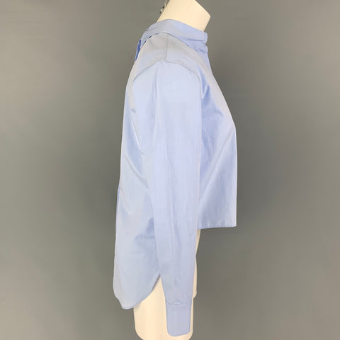 RAG & BONE Size XXS Light Blue Cotton Cropped Shirt