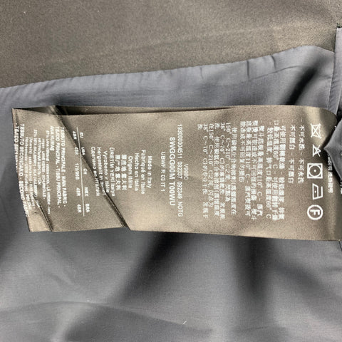GIORGIO ARMANI Soft Taille 38 Manteau de sport en laine marbrée noire / soie à revers en pointe