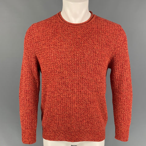ISSEY MIYAKE Size M Red Orange Knit Crew-Neck Pullover