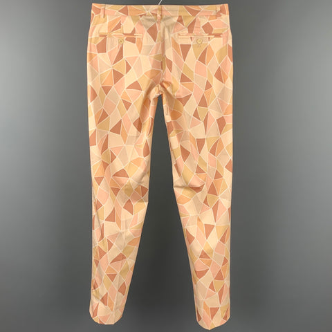 VERSUS by GIANNI VERSACE Size 30 Beige Geometric Cotton Casual Pants