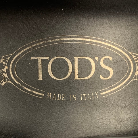TOD'S Mocasines sin cordones con correa Penny de cuero negro talla 8