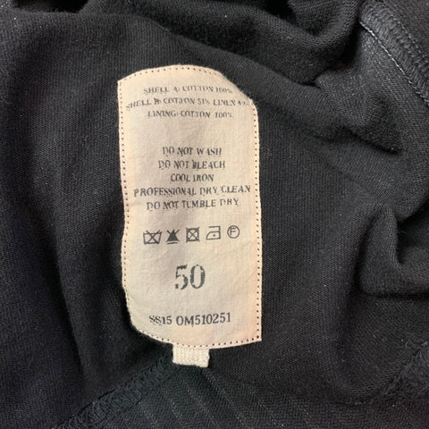 ZIGGY CHEN S/S 15 Size M Black & Grey Cotton / Linen Mixed Fabrics Short Sleeve T-shirt