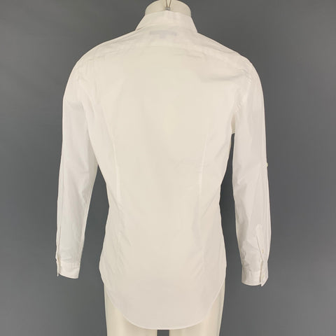 JOHN VARVATOS Size S White Cotton Button Up Long Sleeve Shirt